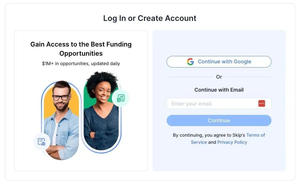 TryHelloSkip.com Signup Form