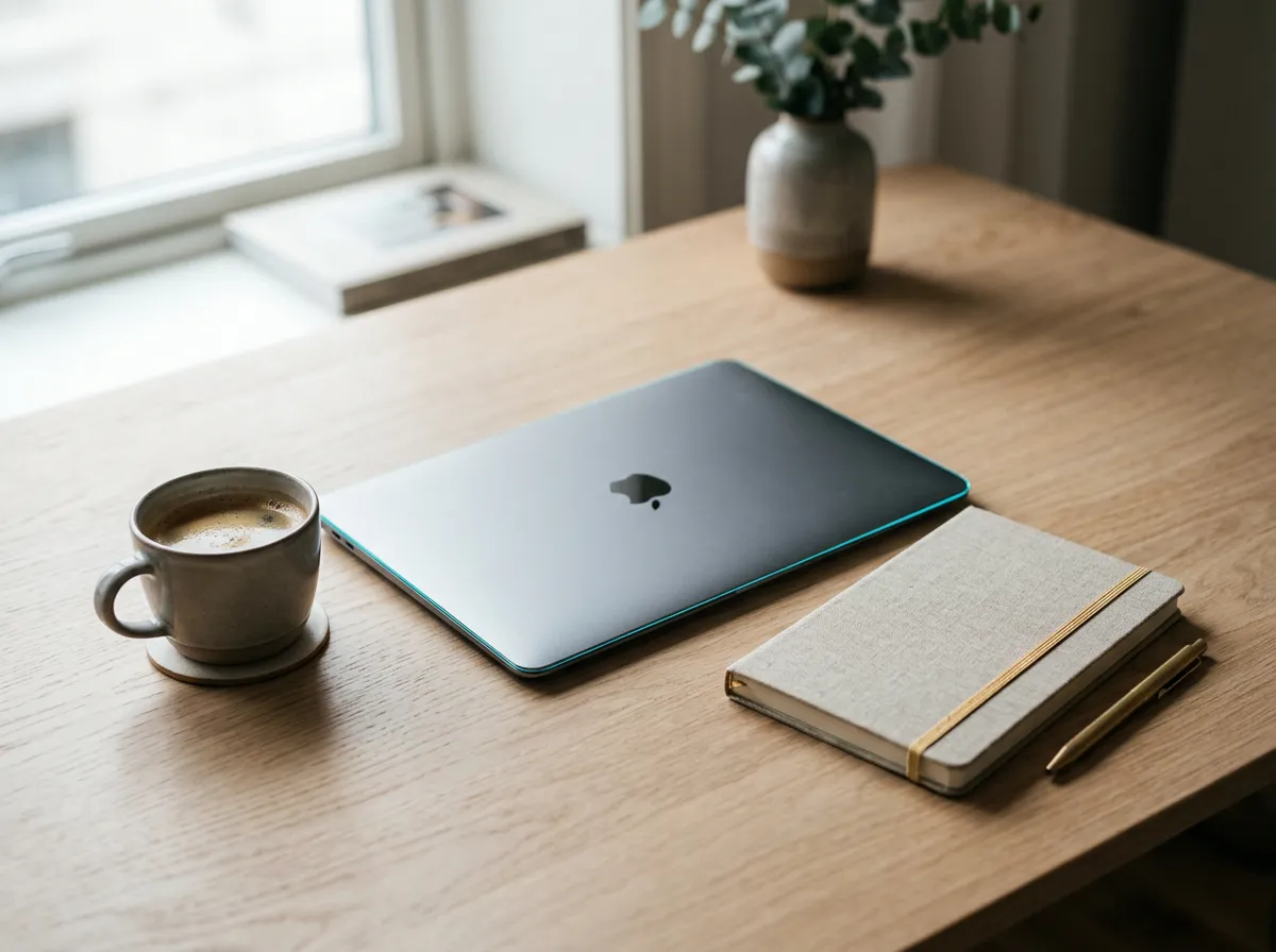 Editorial workspace and assessment workflow tools on a clean desk
