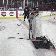 Coach and player on ice animation
