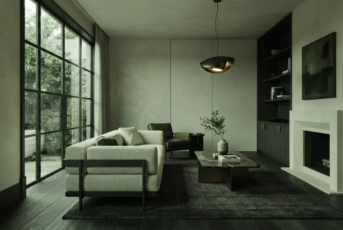 Hyperrealistic 3D architectural interior rendering and lighting study
