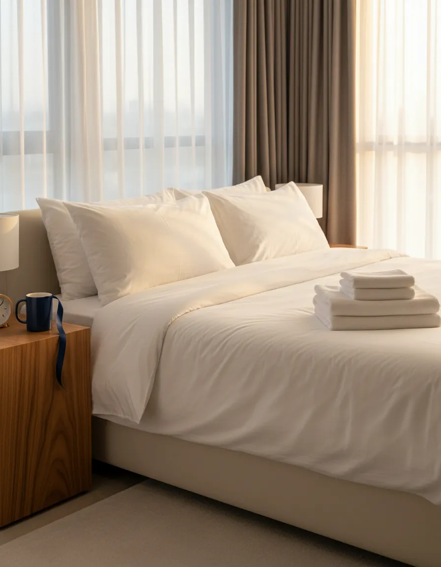 A premium bedroom showcasing HouStay's guest-first interiors