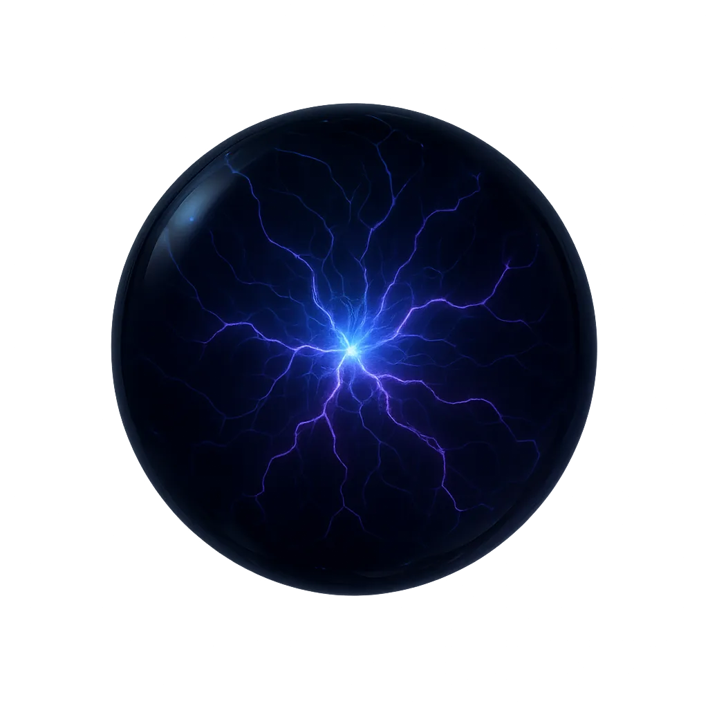 Floating hyper-realistic 3D glowing neural core orb