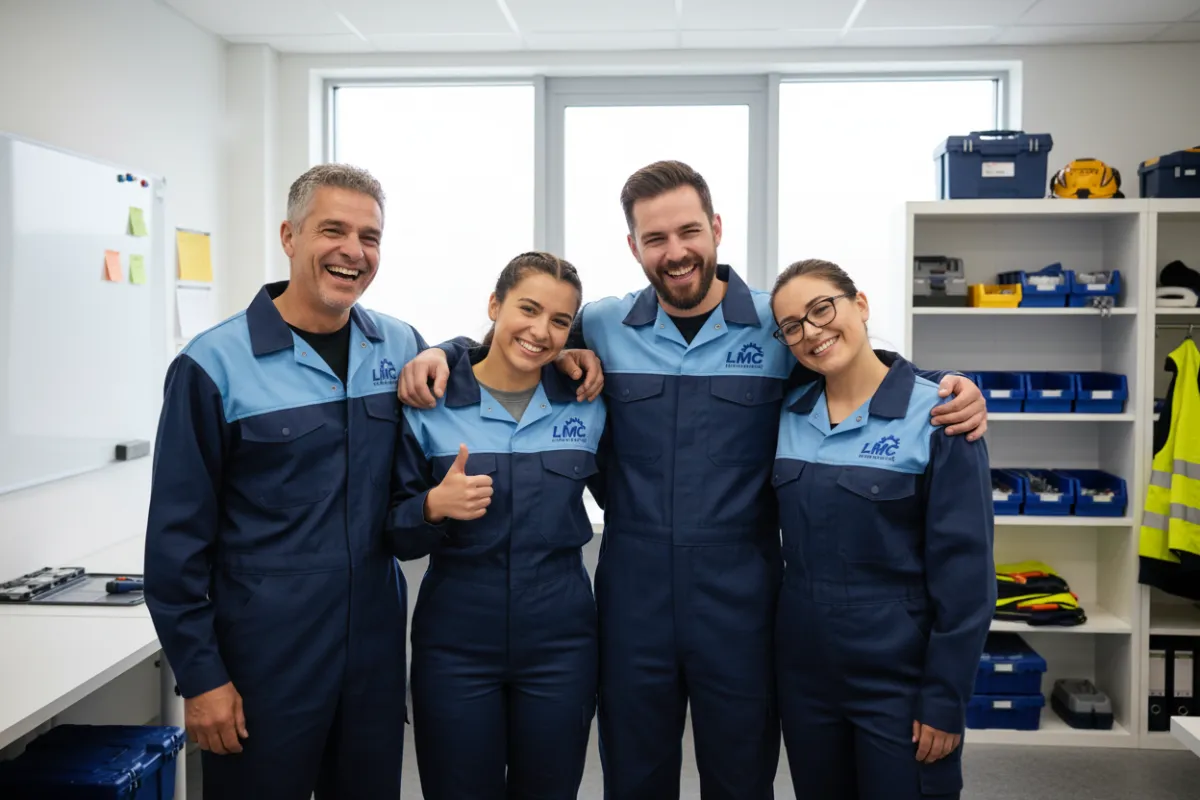 A bustling retail store interior with a diverse team reviewing digital sales analytics on a large screen. The environment is bright and modern, with visible product displays and customers shopping. The team appears engaged and optimistic, highlighting real business transformation.