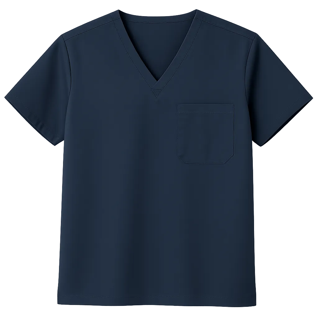 VEL Technical Classic V-Neck Scrub Top in clinical Navy