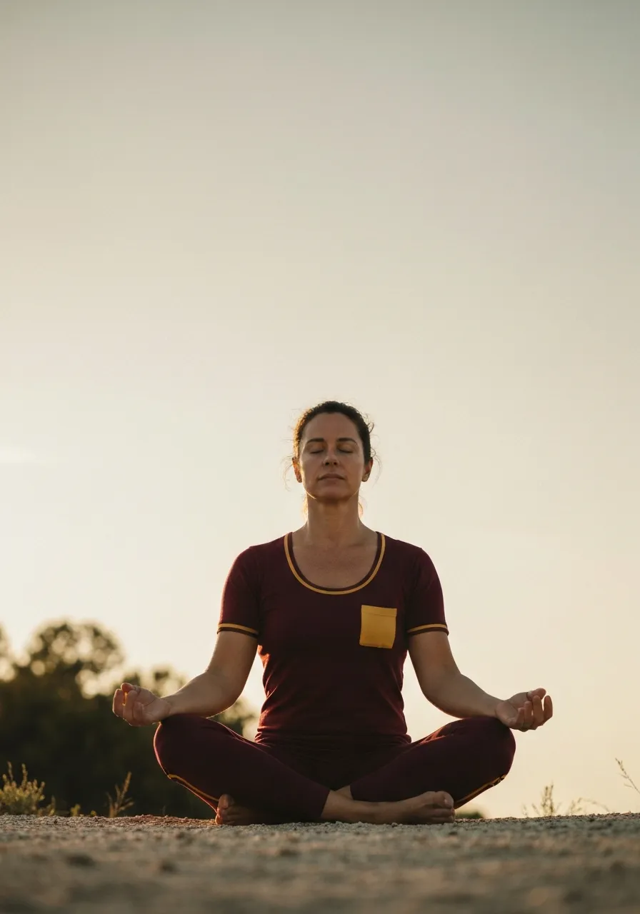Atmospheric meditation portrait demonstrating the Zero philosophy