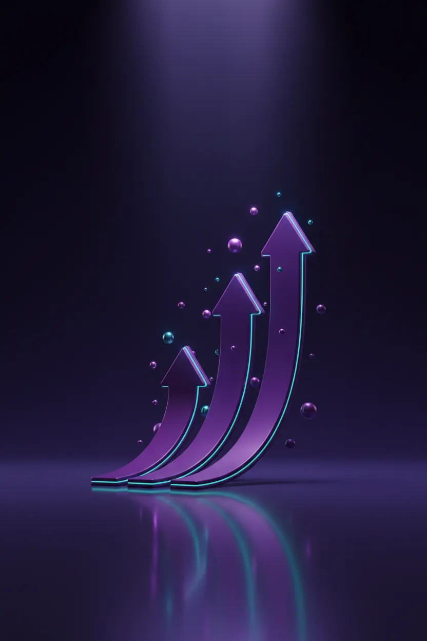 Abstract technological growth graphic showing upward momentum