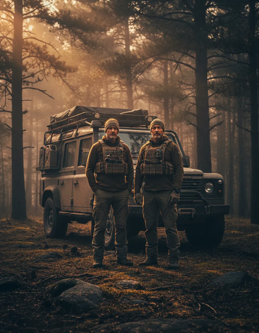Ironman Range leadership team standing together in rugged terrain