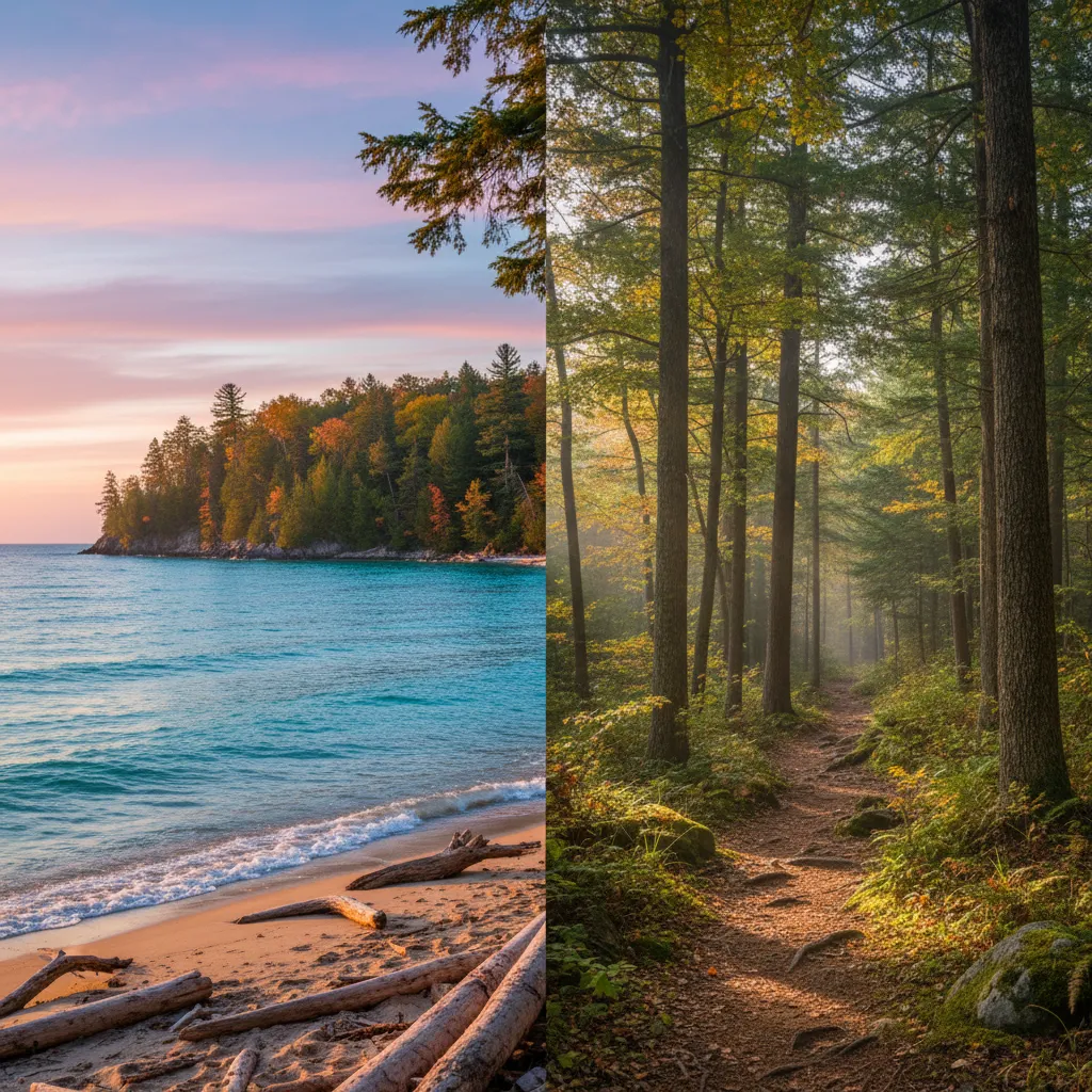 Wisconsin–Michigan scenic overland route, square, small