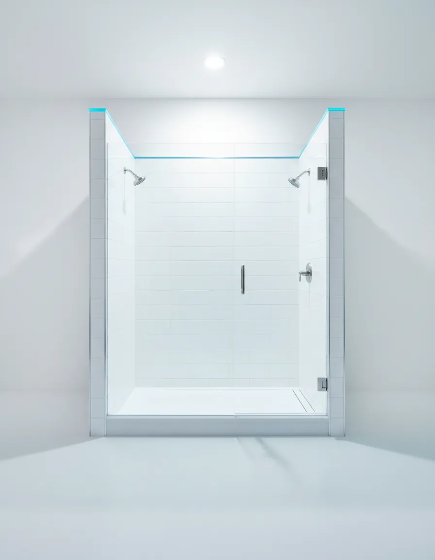 Professionally refinished clean shower