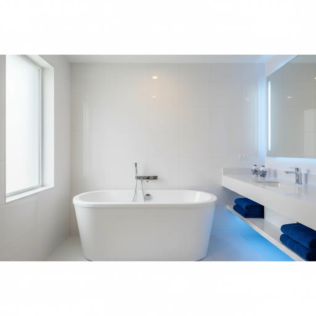 Commercial bathroom refinishing showing cost and turnover efficiency
