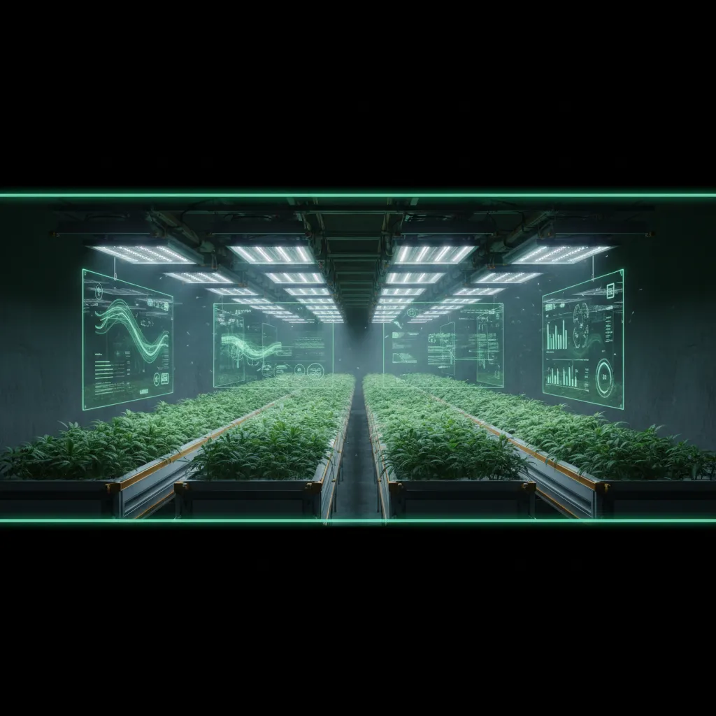 Commercial cultivation facility with data overlays