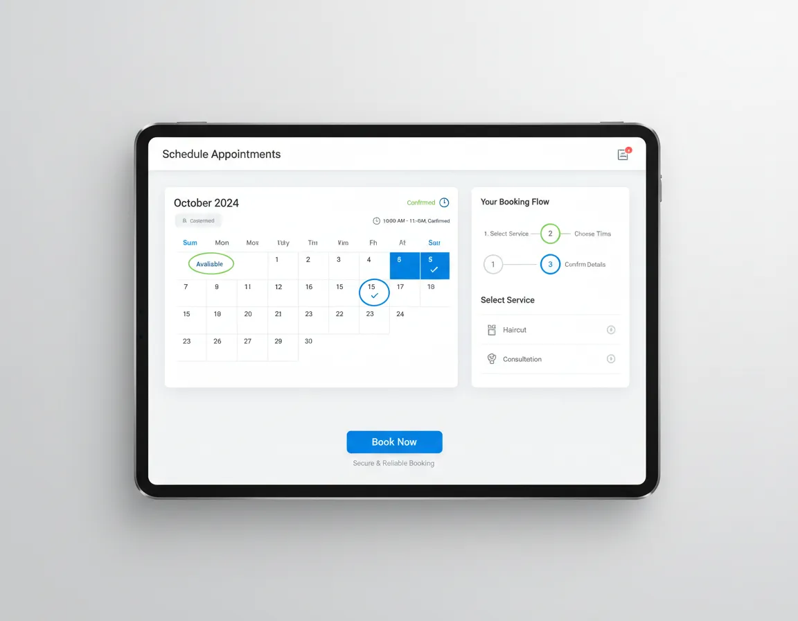 Online Booking System UI Mockup