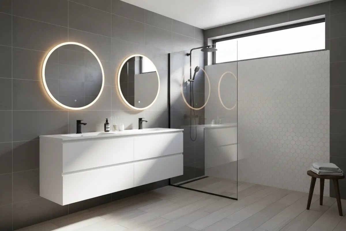 Contemporary remodeled bathroom