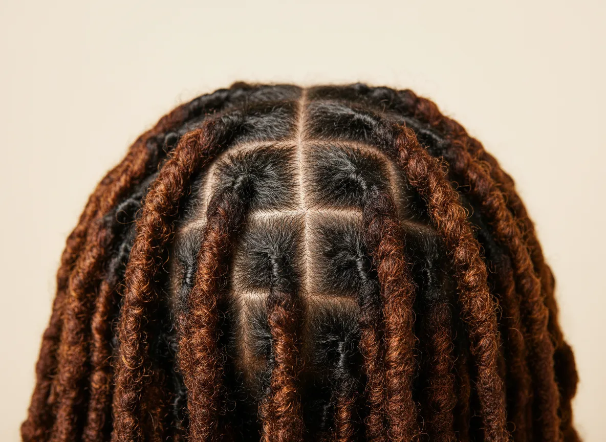 Macro view of beautifully maintained natural locs