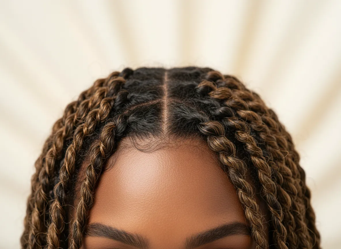 Macro view of beautifully maintained natural locs