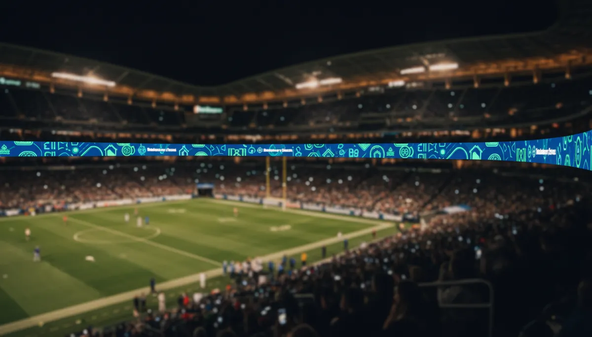 Stadium LED board mockup for home services brand