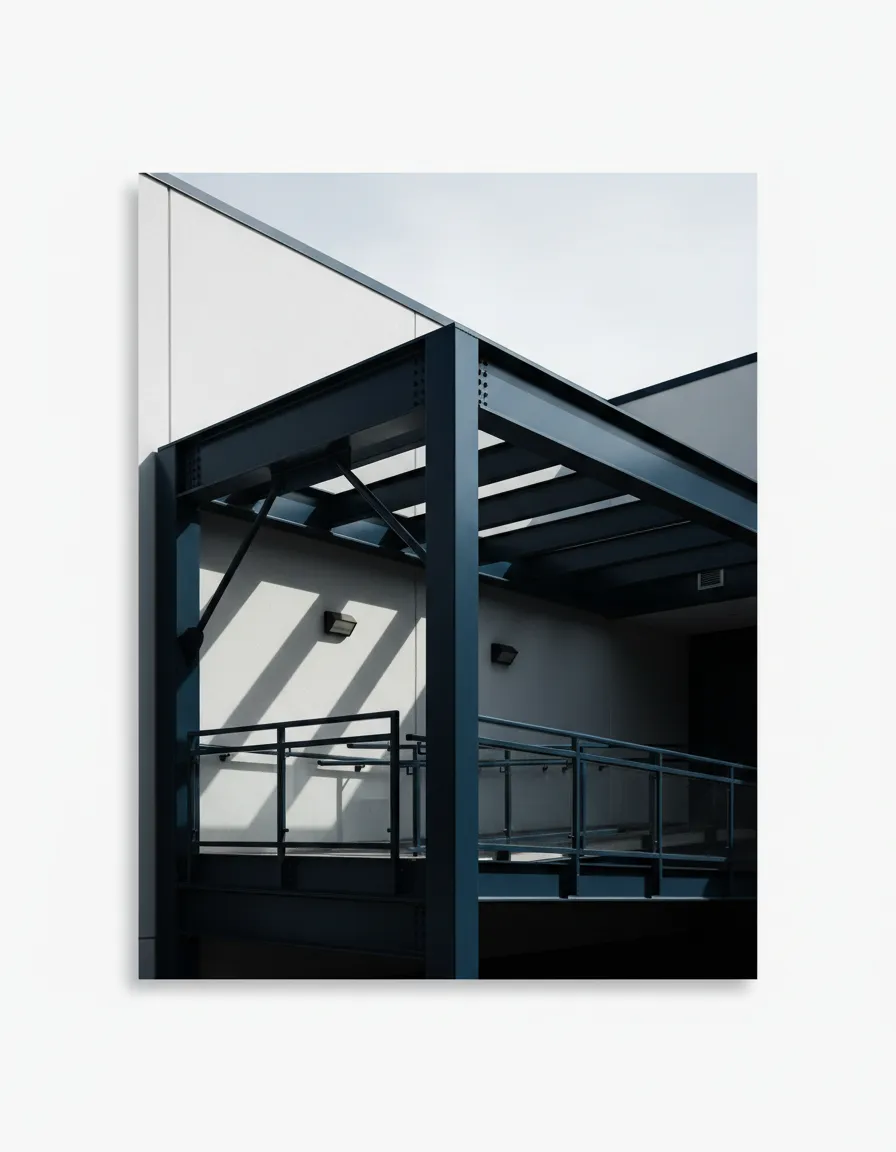 High-contrast architectural detail showing accessible structural precision