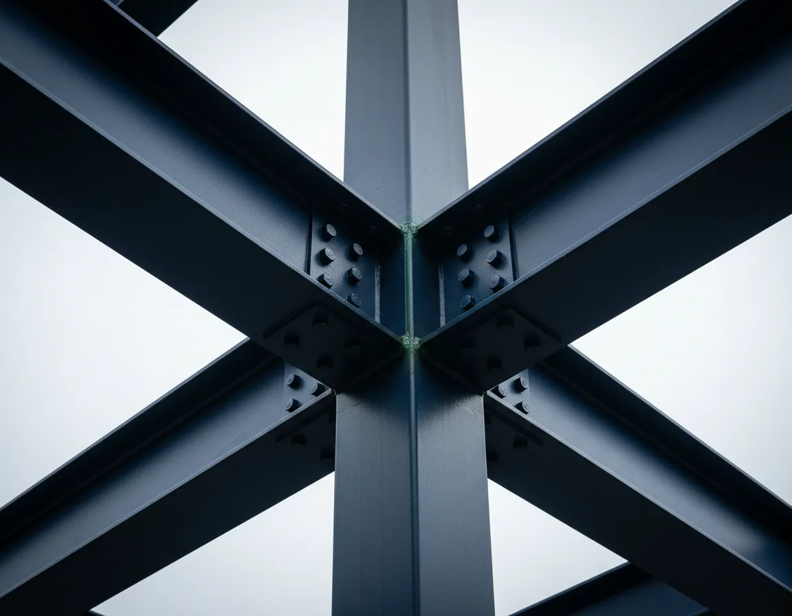 Connected structural steel framework