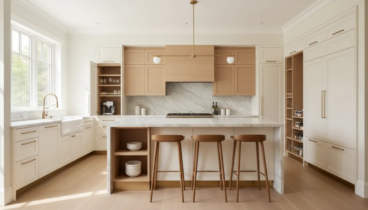 Modern custom kitchen renovation with island and cabinetry in Toronto