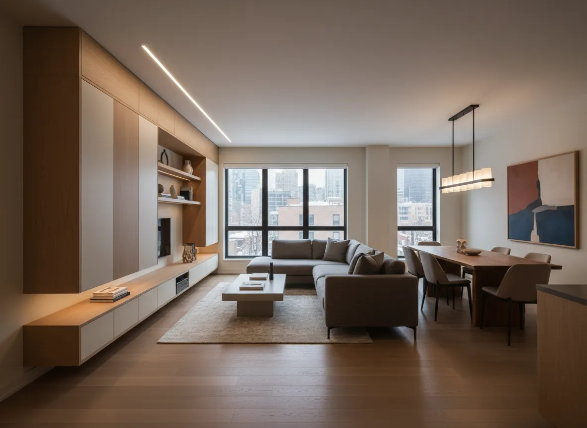 Interior living and dining area renovation