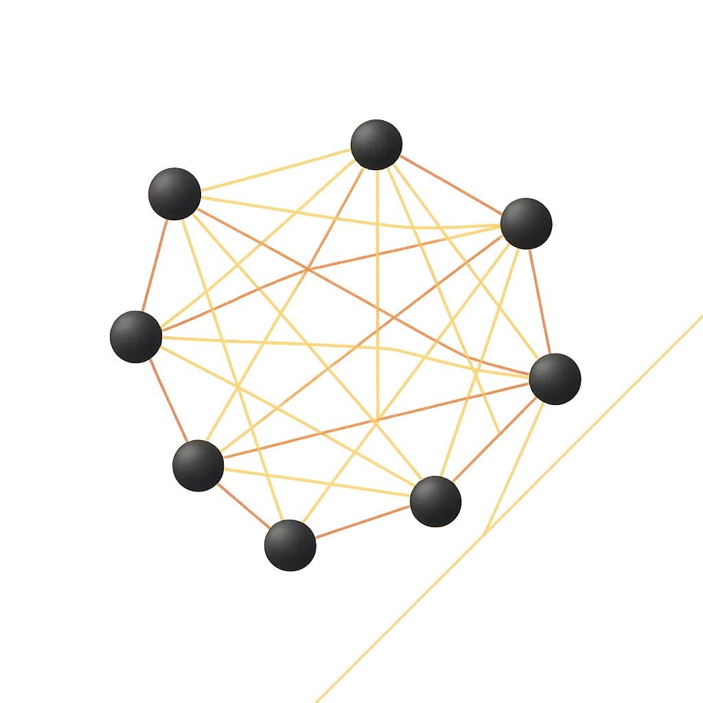 Abstract network architecture representing transparent communication