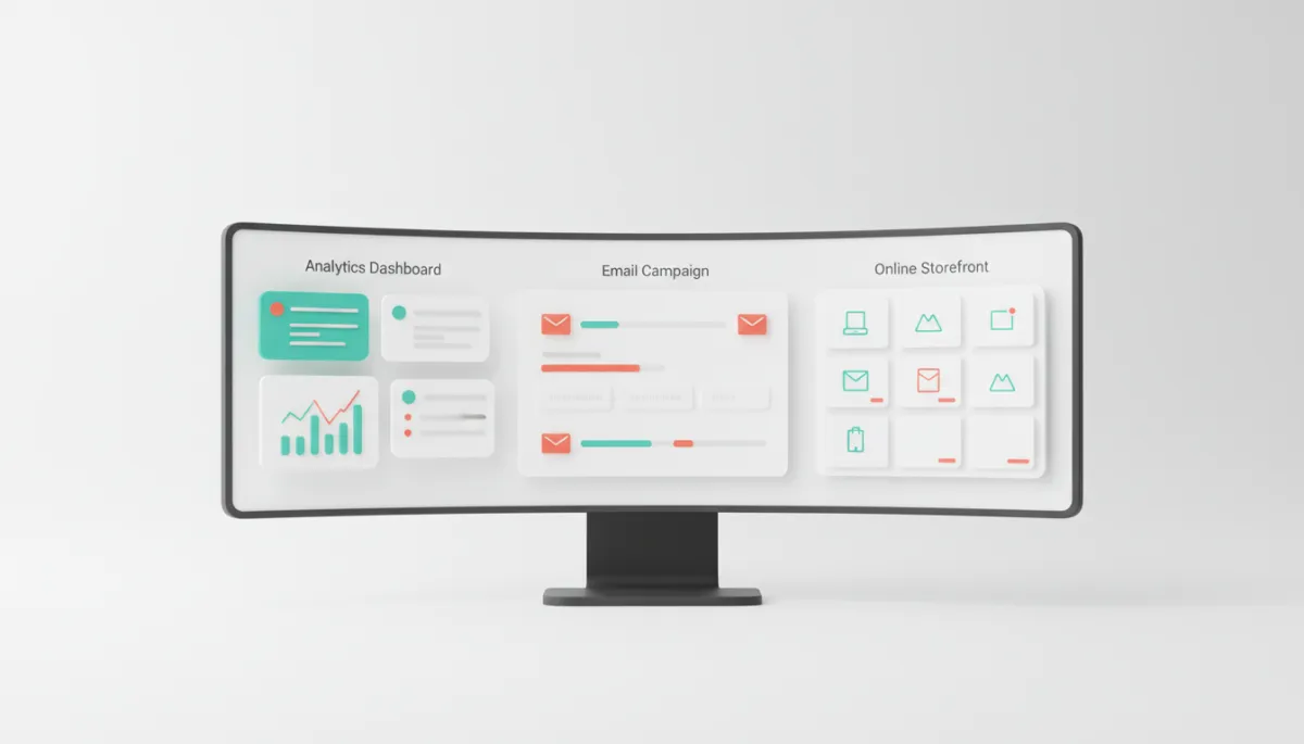 Clean modern dashboard mockup for marketing automations
