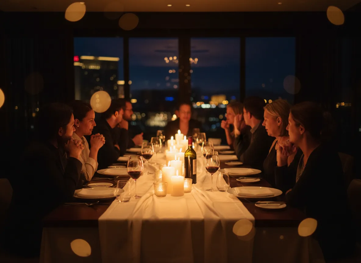 Warm dining ambience with table setting