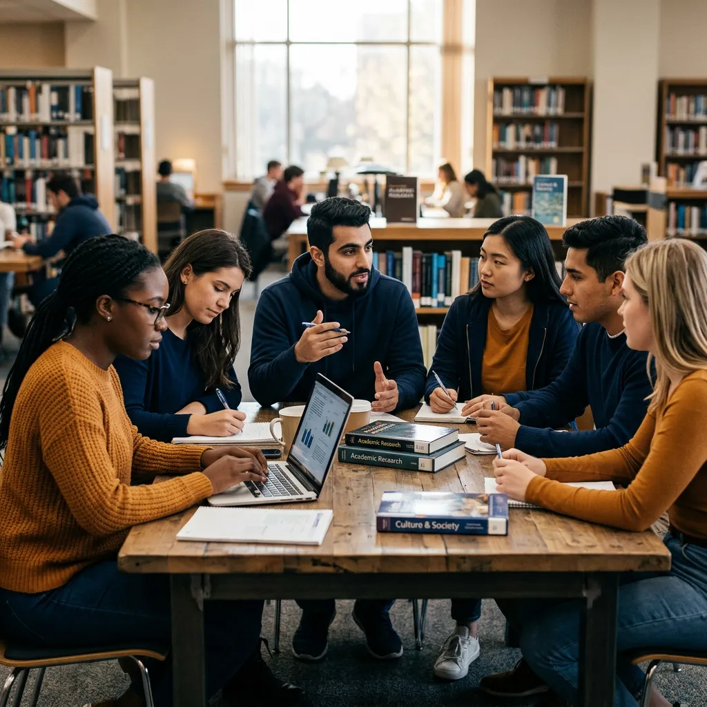 Estudiantes de Ceuniv colaborando en un entorno académico moderno
