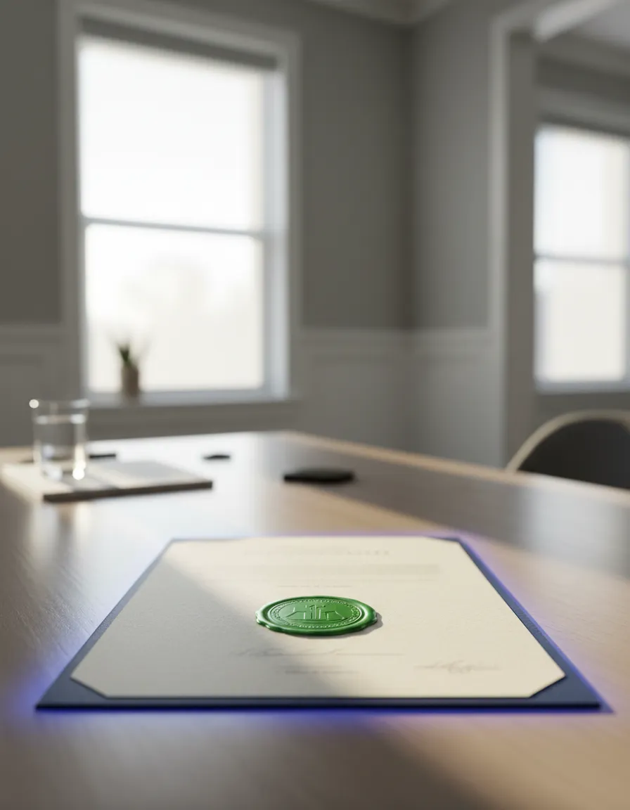 Official Lead Safe Certification document resting in a clean, newly renovated Philadelphia property interior