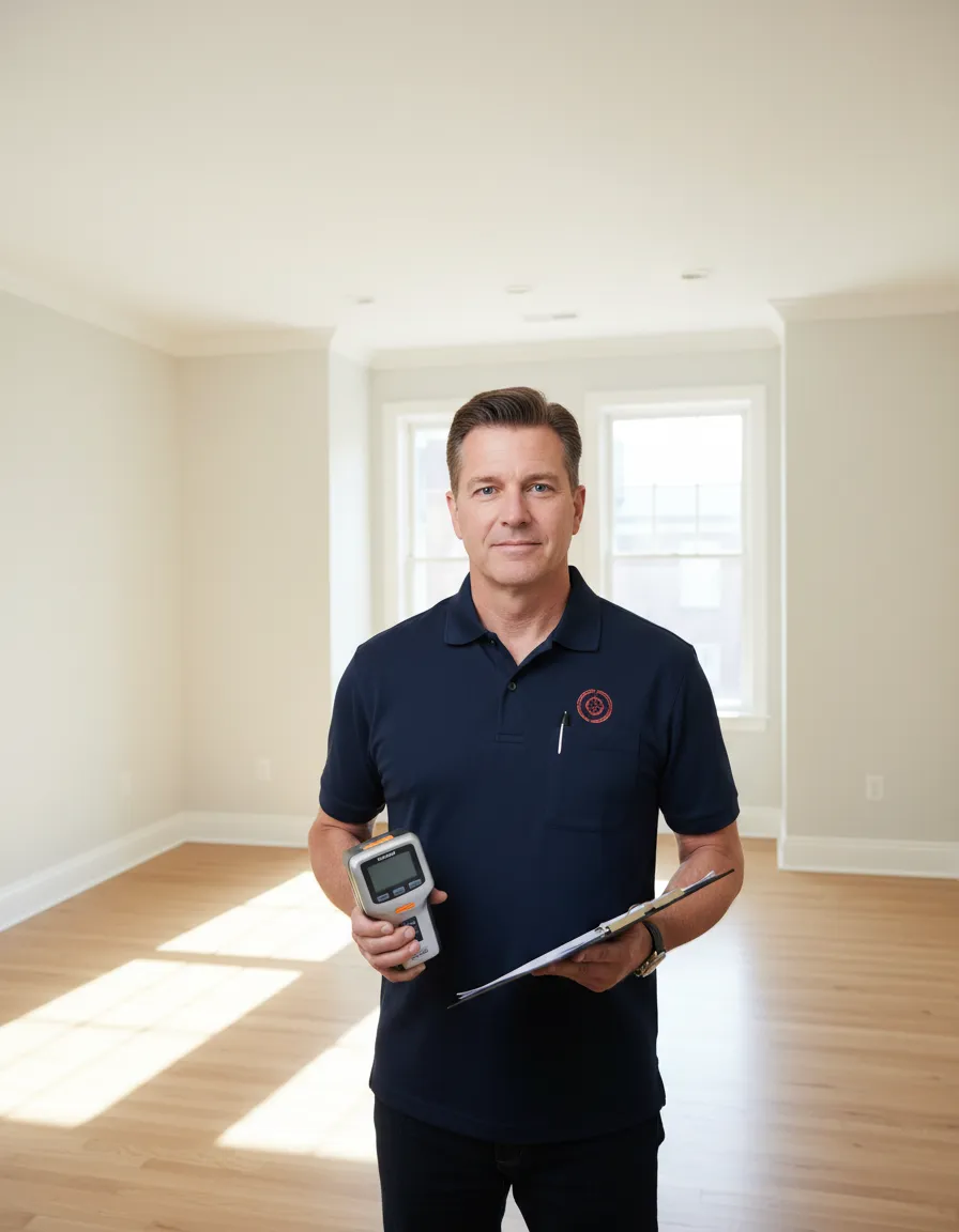 Professional lead safe inspector at a property