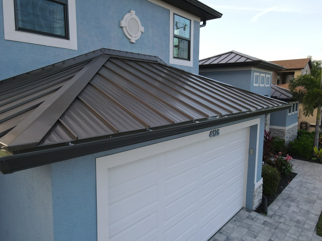 Florida home with dark durable roofing