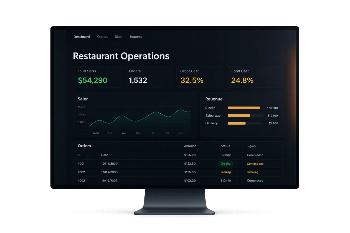 Restaurant Operations Dashboard Interface