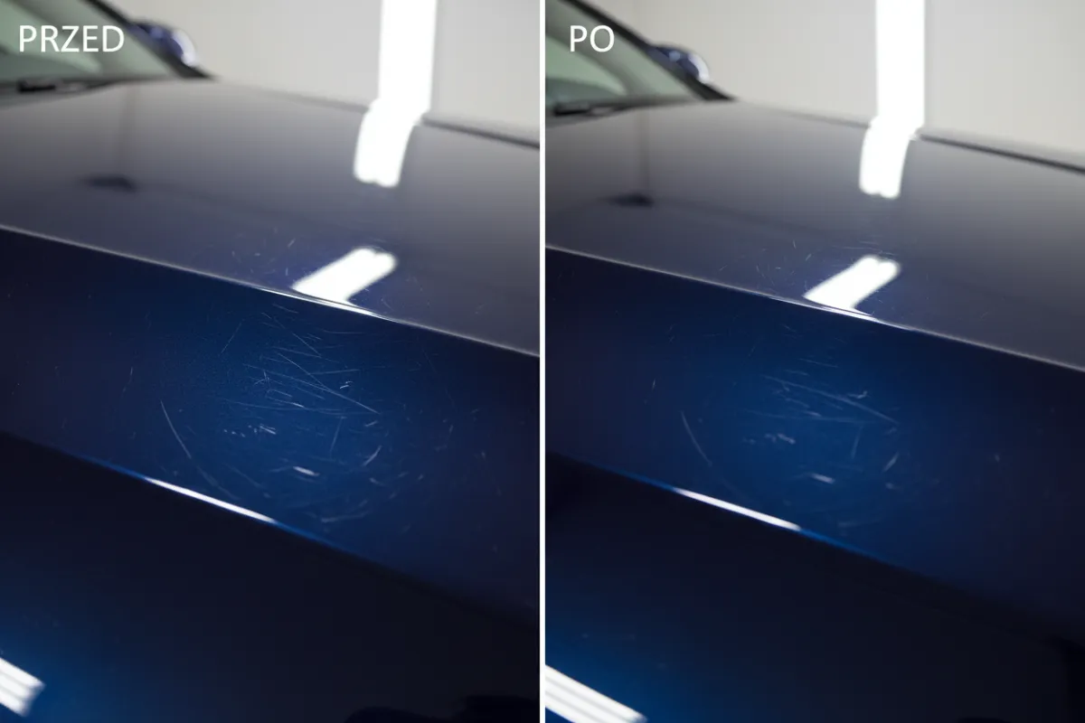 Korekta lakieru — efekt przed i po