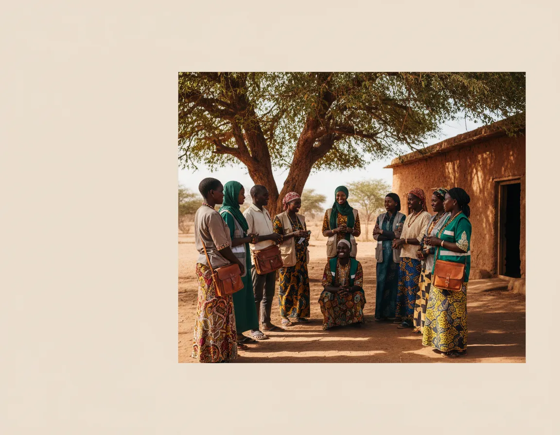 Acteurs de la santé communautaire au Tchad en pleine discussion avec les populations locales