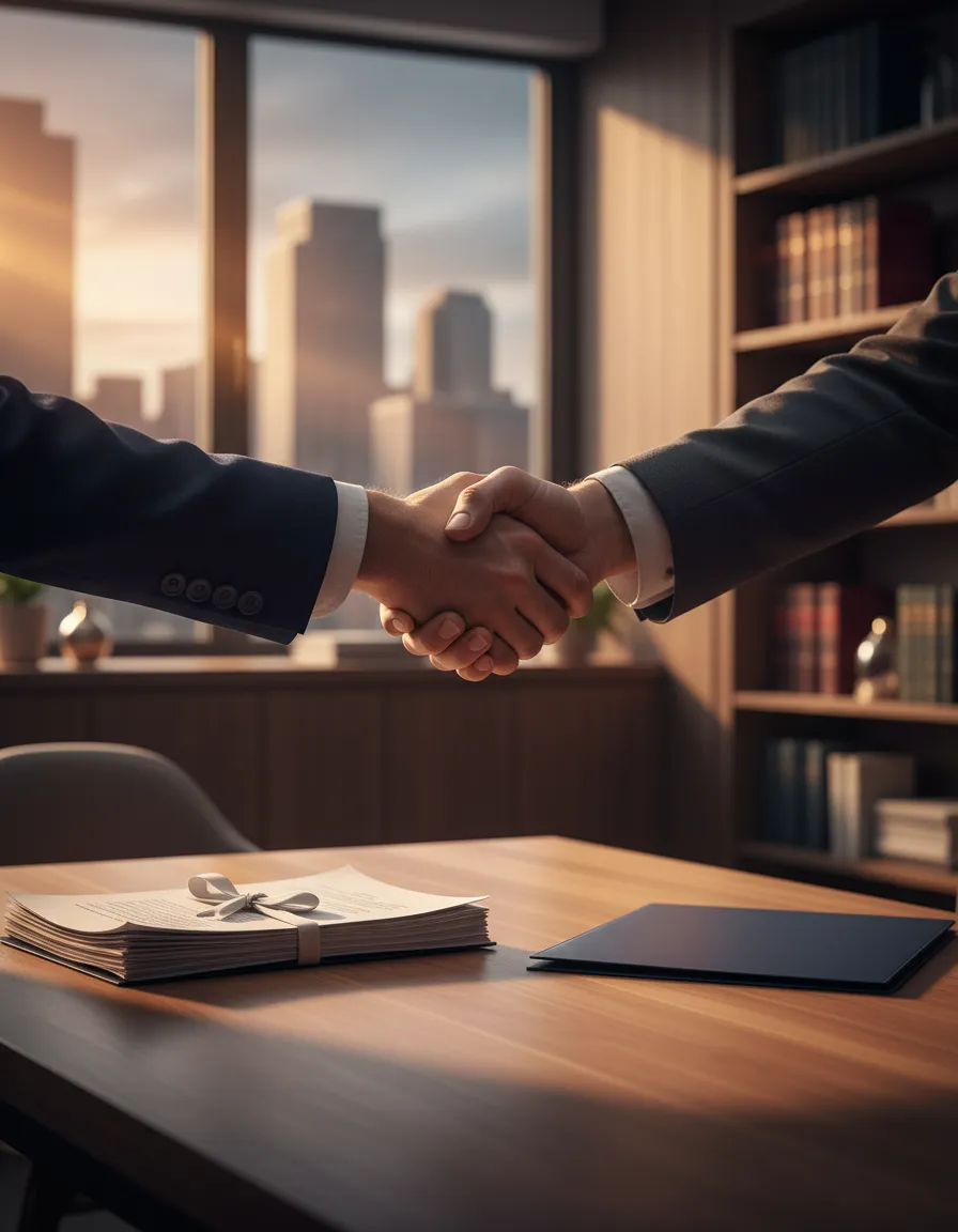 Law firm office and legal documents regarding personal injury claim