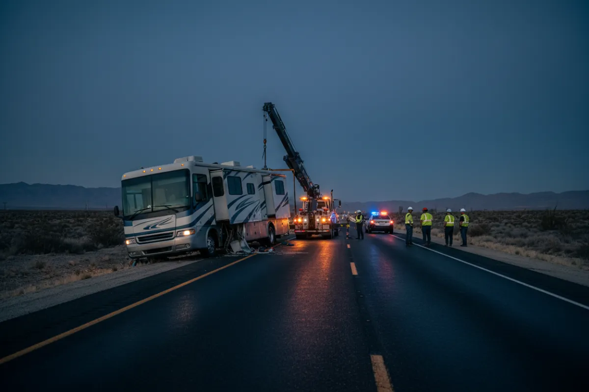 RV accident on road