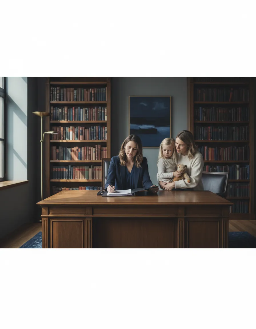 Lawyer meeting with family