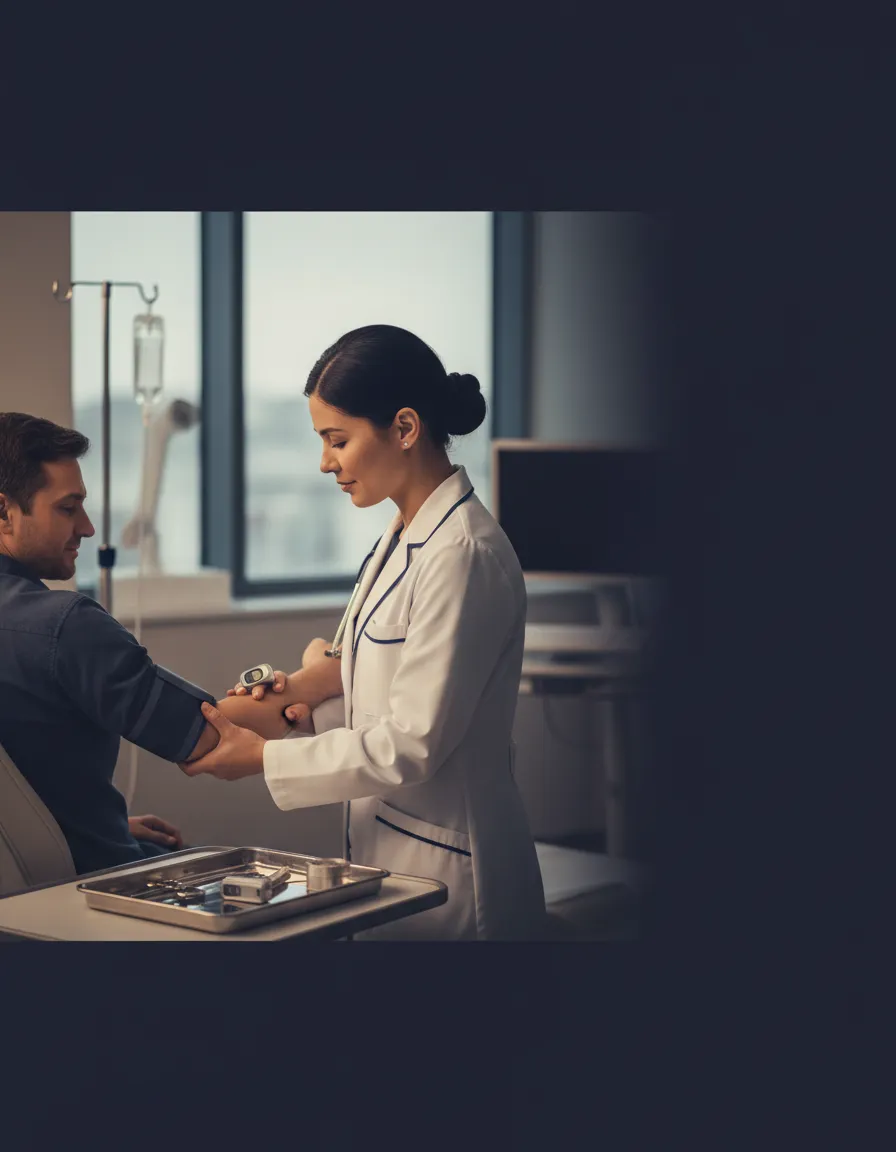 Medical professional checking a patient