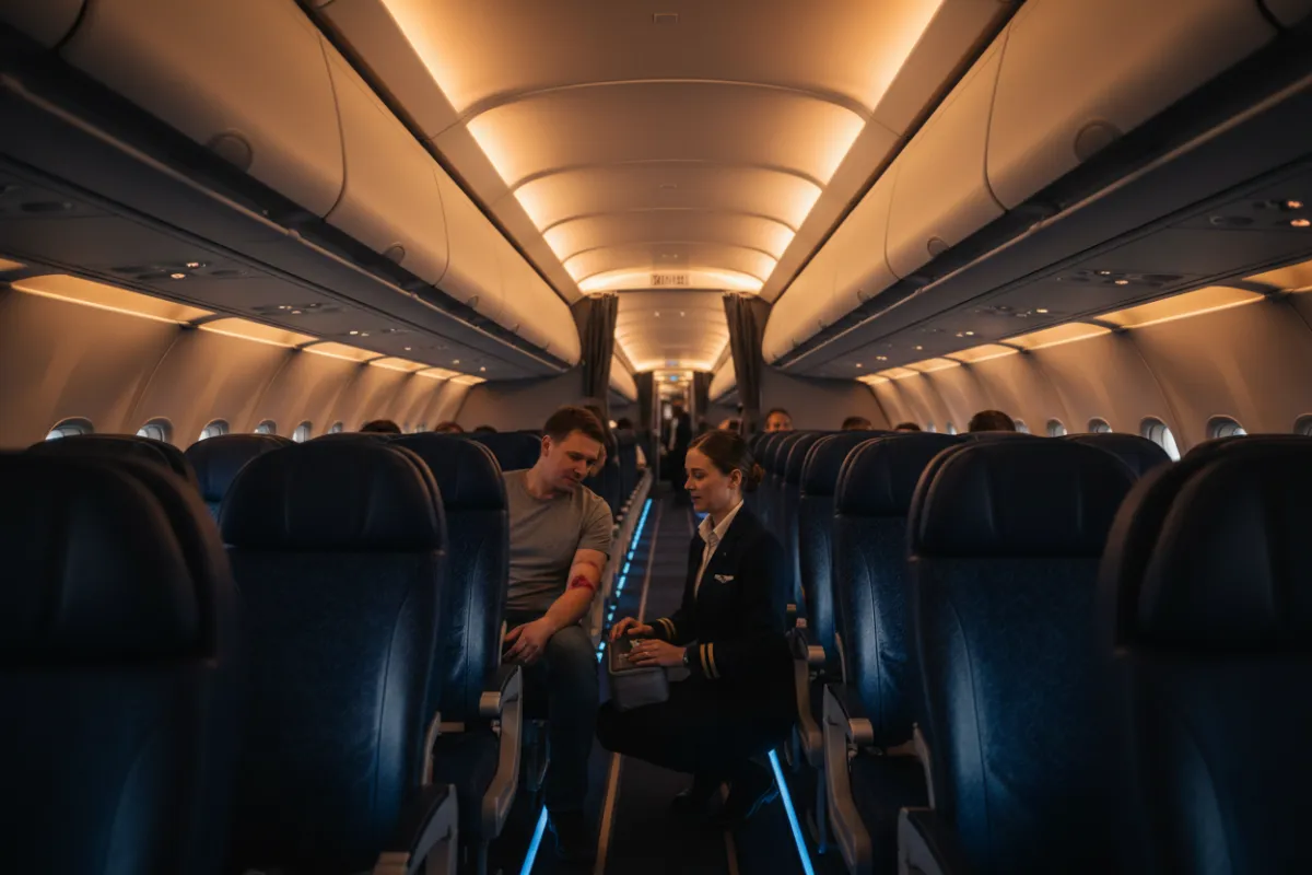Passenger experiencing an in-flight injury