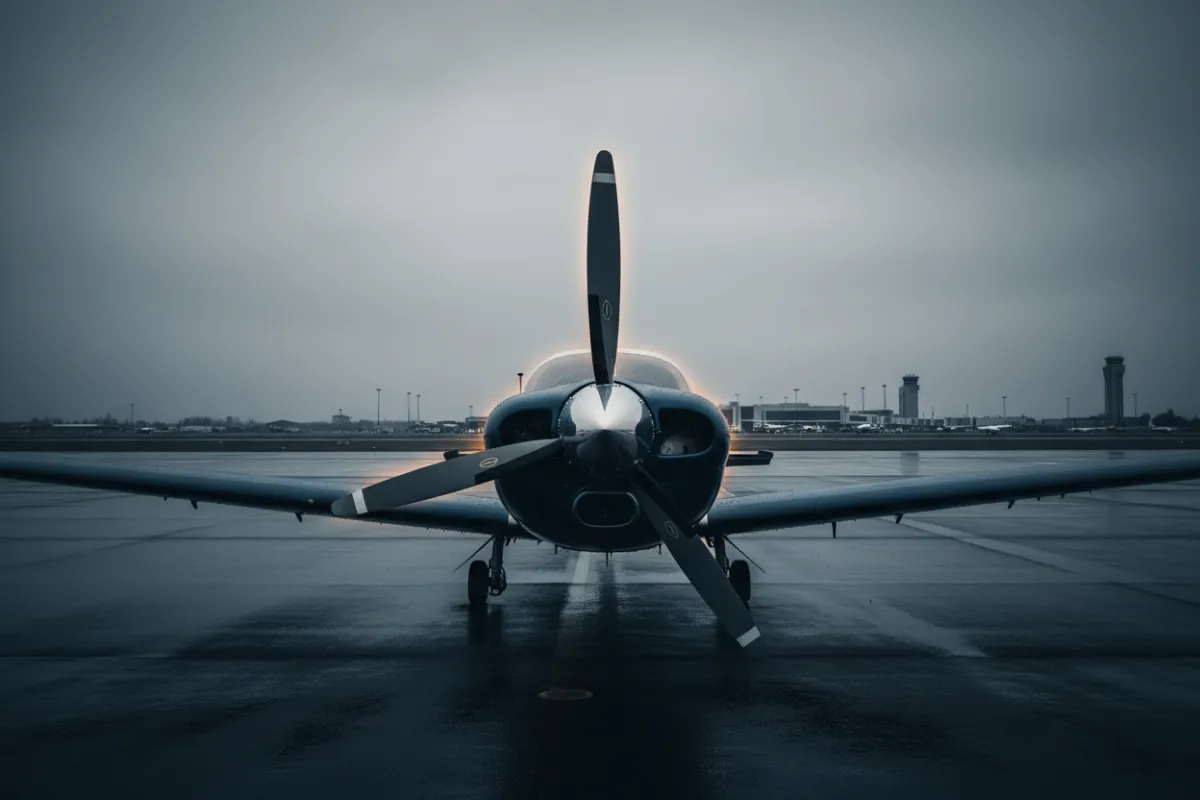 Airplane propeller causing potential damage