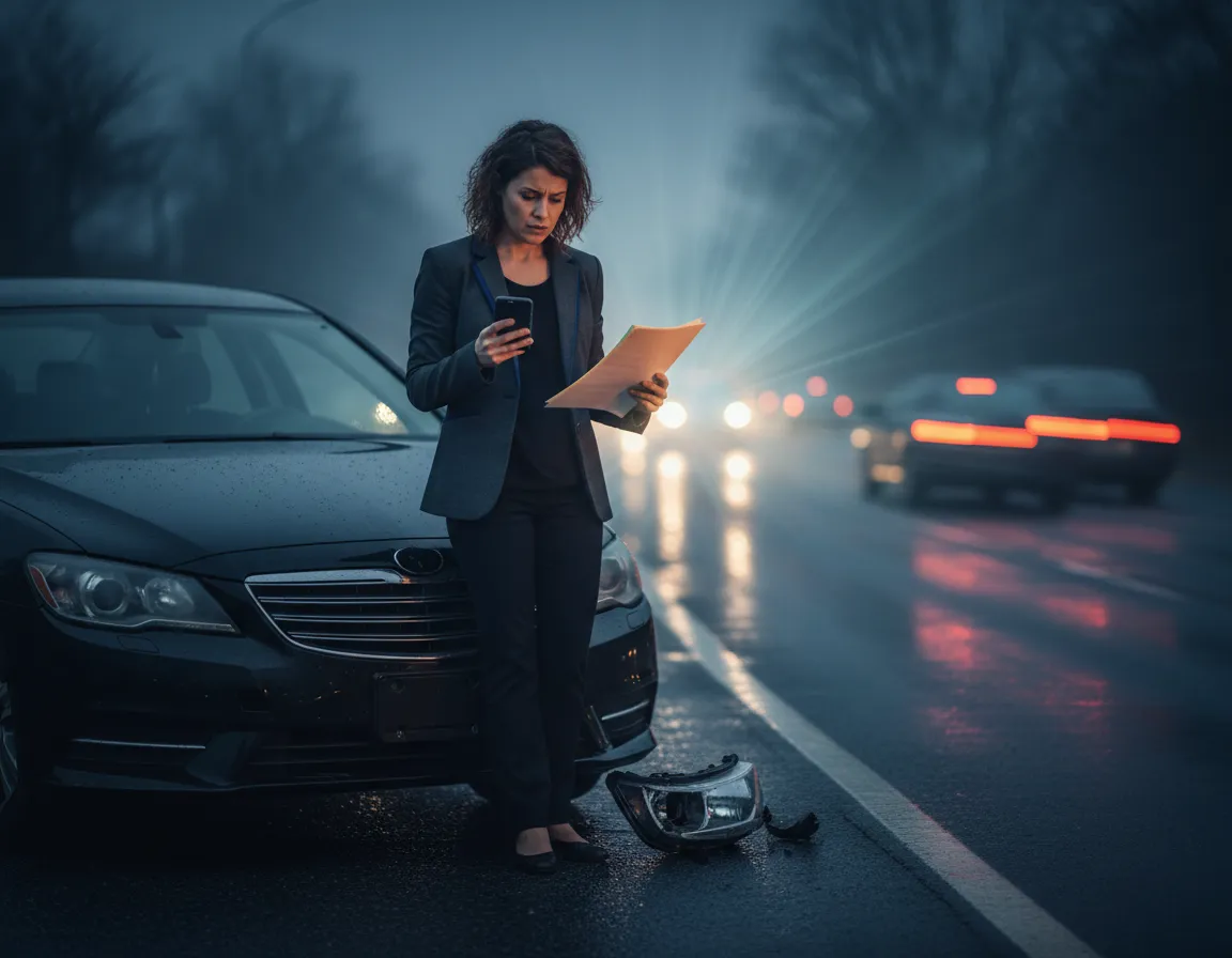 Driver reviewing insurance documentation