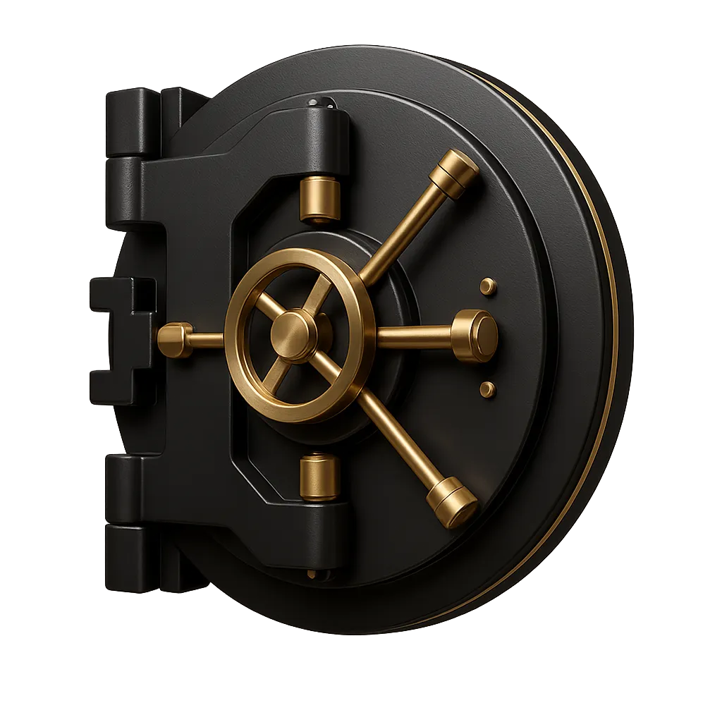 Impenetrable vault showing security protocols