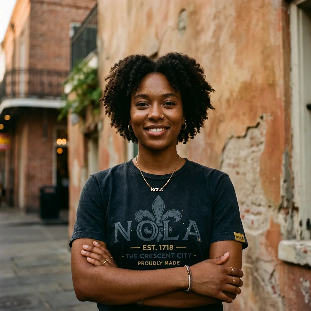 Customer portrait of Chloe M. wearing brand tee