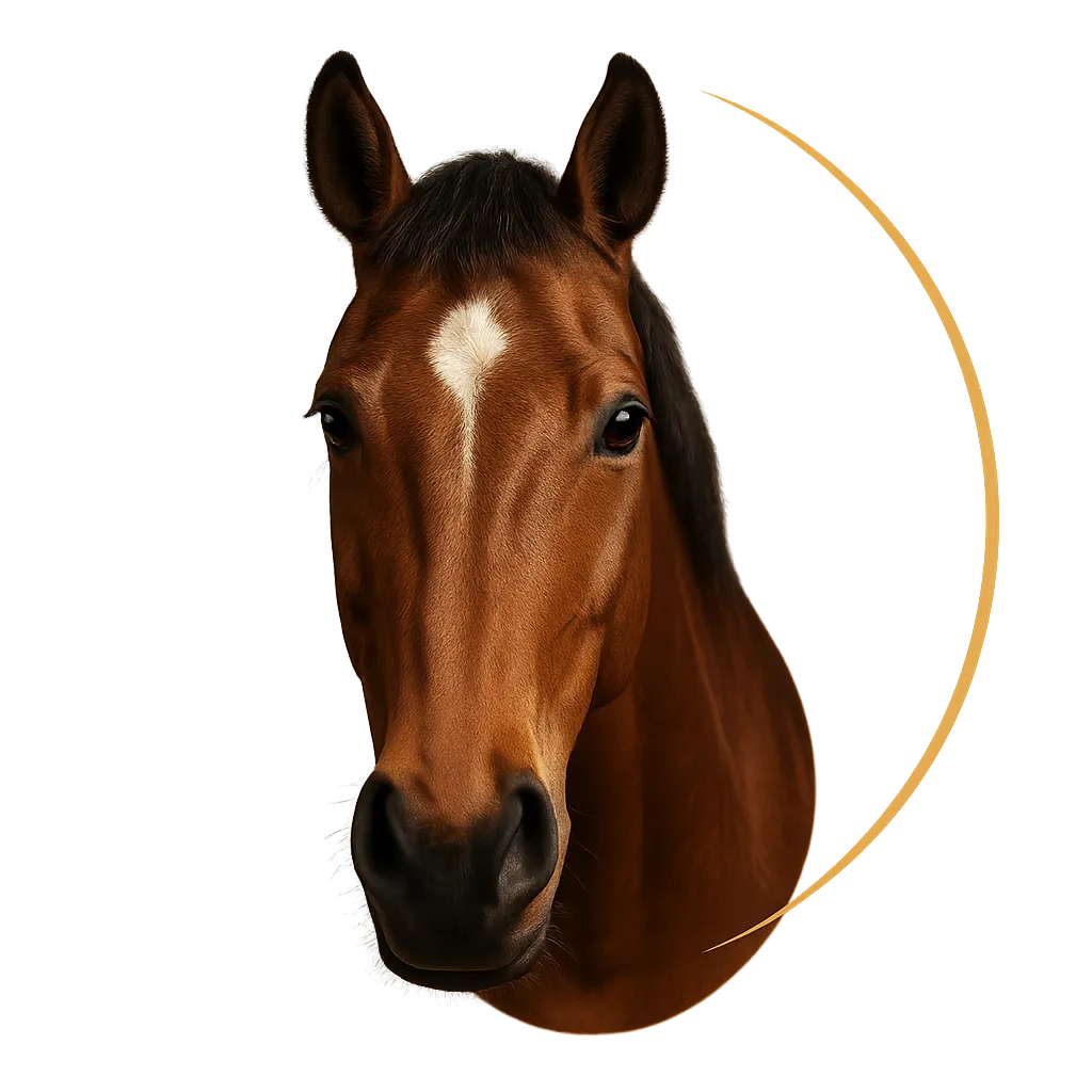 Close up photo of horse face named Barney