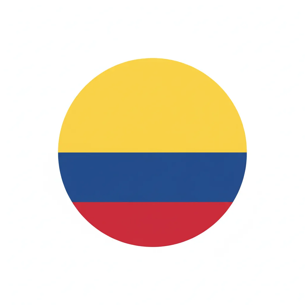 Colombian flag inside a circle