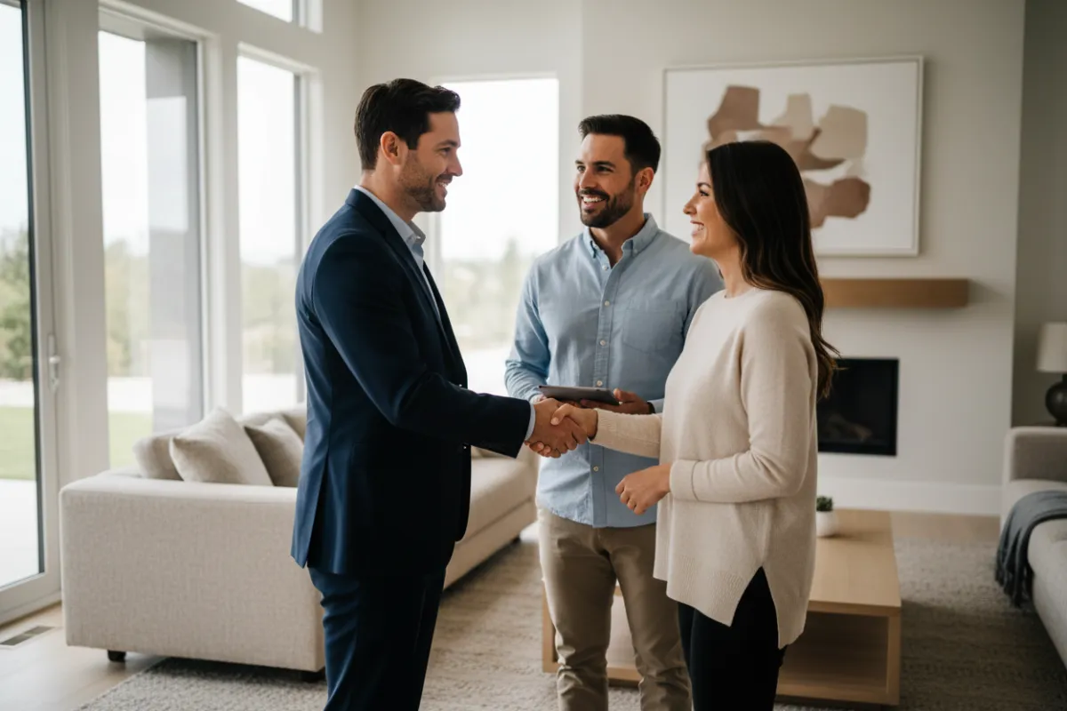 Intérieur immobilier moderne et lumineux