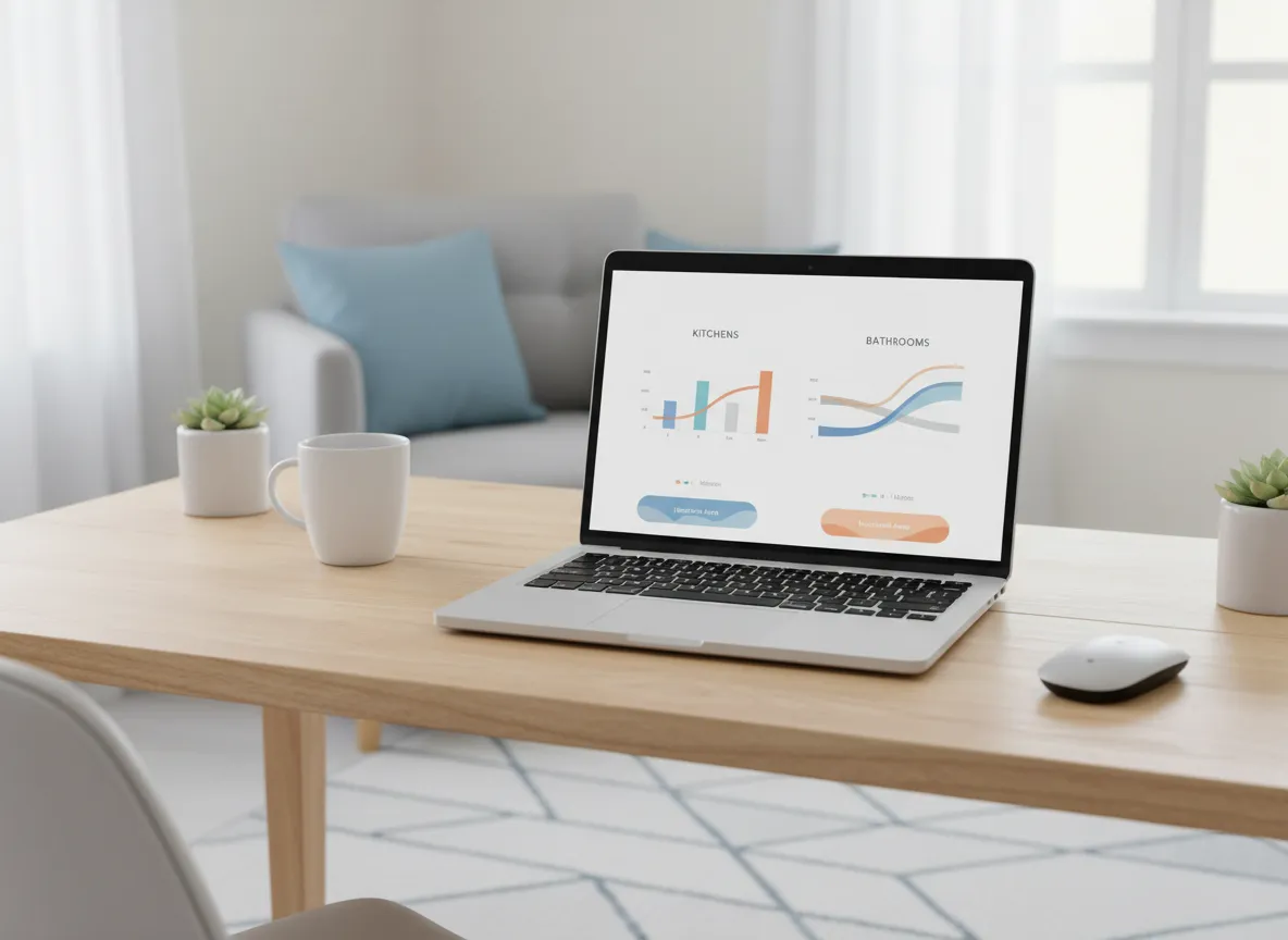 Bathroom and kitchen remodeling pricing illustration