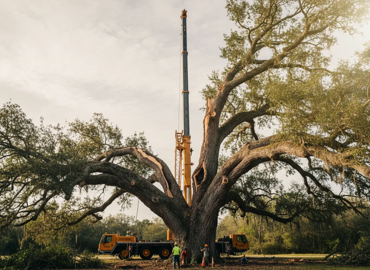 Before 60-ft live oak takedown in Minneola FL