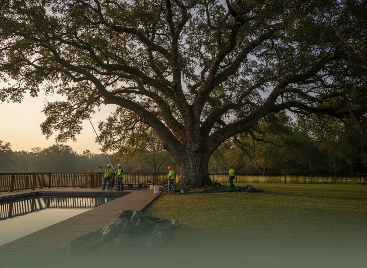 Before water oak removal in Groveland FL