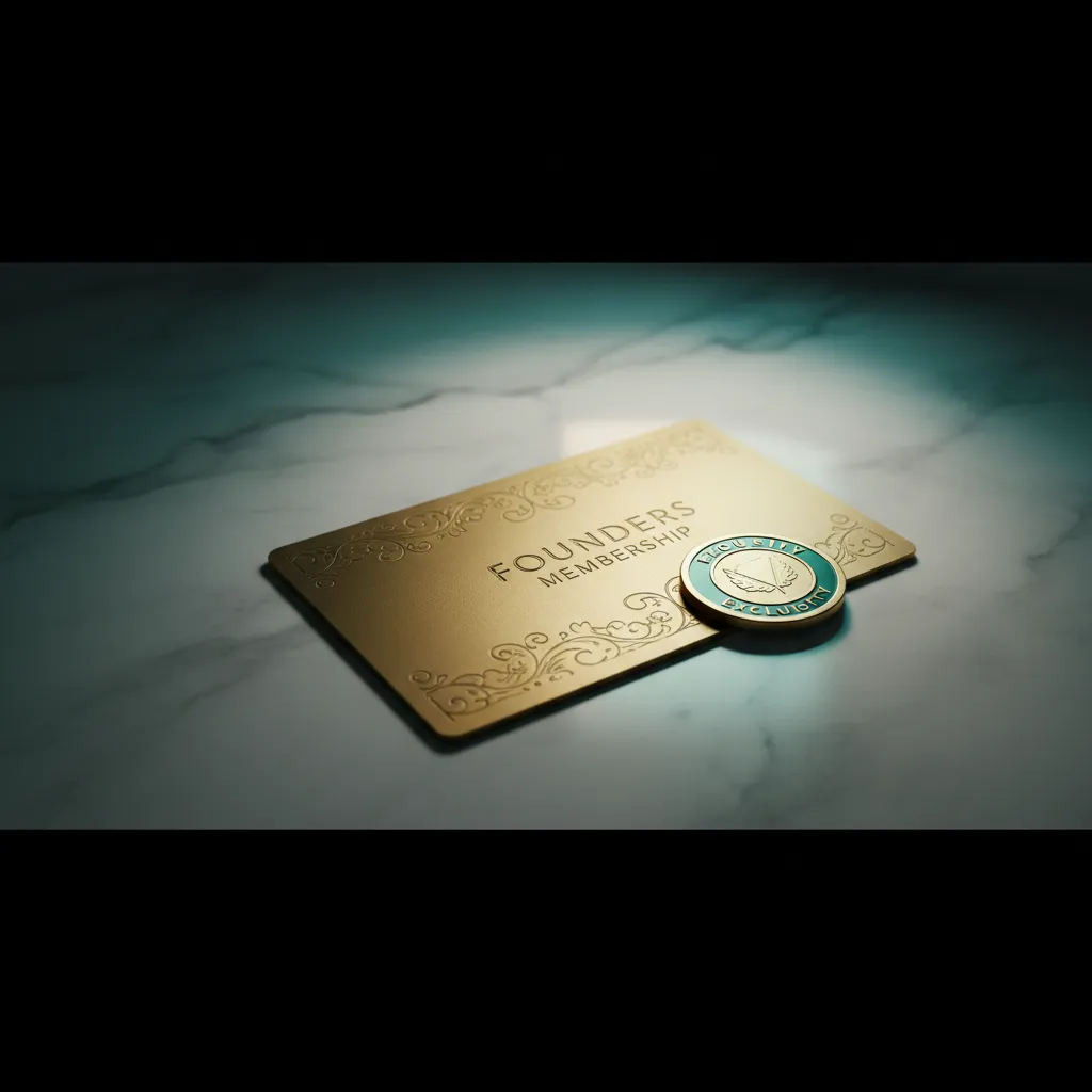 Founders exclusivity badge and premium membership card
